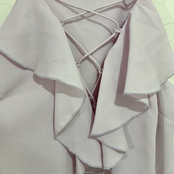 WAYF Lilac Purple Ruffle Lace Up Tank Top Size Small New - Picture 4 of 9